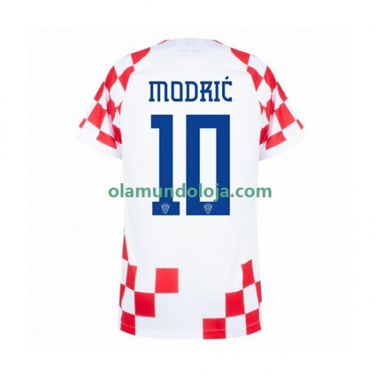 Camisola Croácia Modrić 10 Homem Equipamento Primeiro Copa do Mundo 2022 Manga Curta